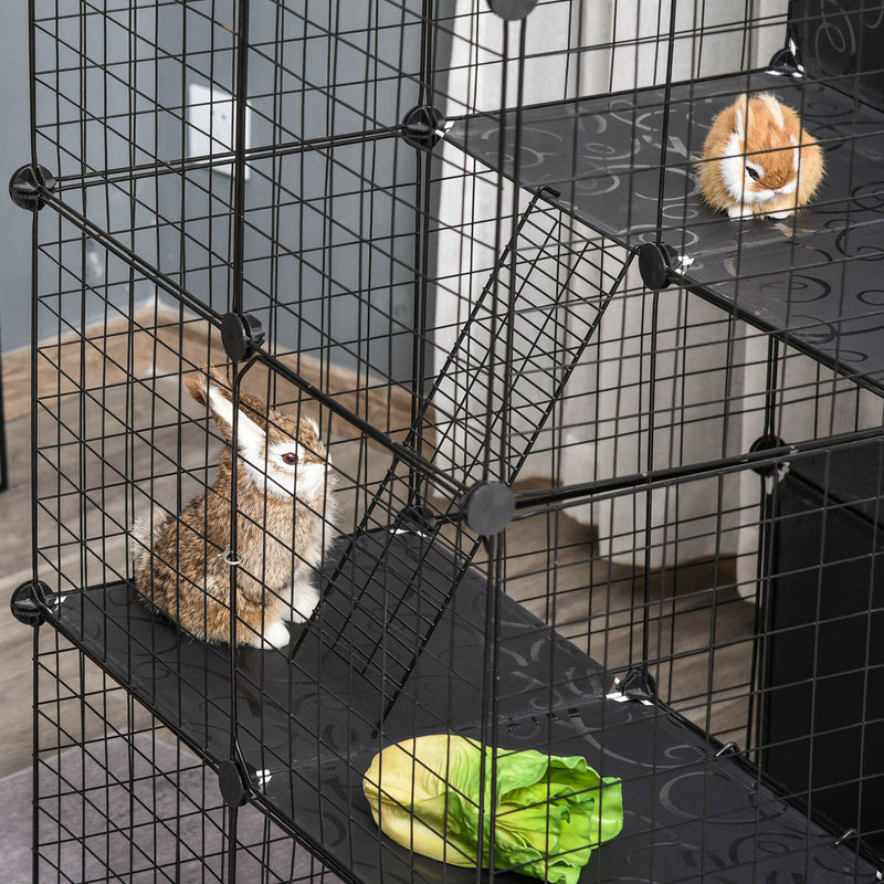 Indoor Cage for Small Animals w/ Storage 41.25&quot; L x 27.5&quot; W x 41.25&quot; H, Black 842525170994