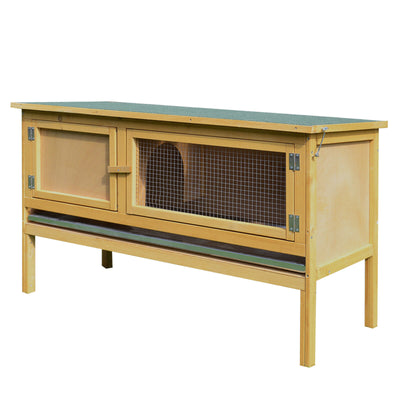 Raised Outdoor Small Animal Backyard Habitat Wood Hutch Weather Resistant Cage