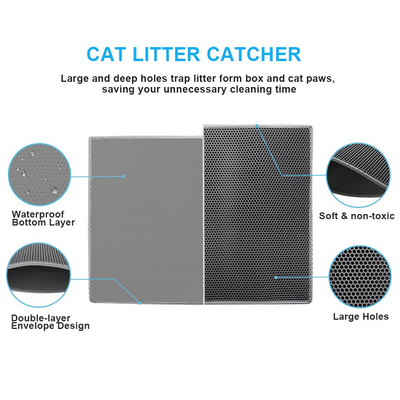 Cat Litter Mat Anti-Tracking Mat Honeycomb Double Layer Waterproof Urine Proof