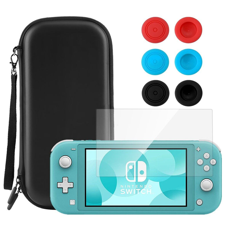 For Switch Lite 2019 Travel Carrying Case + TPU Case + HD Tempered Glass + Caps