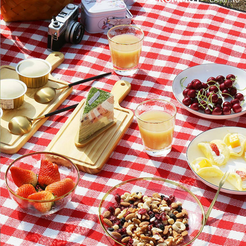 Portable Extra Large Picnic & Outdoor Blanket, Red and White Checkered, 79 x59in