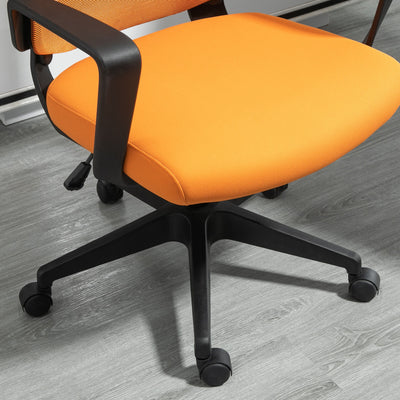 Mesh Office Chair High Back Swivel Task Chair w/ Rotate Headrest, Orange