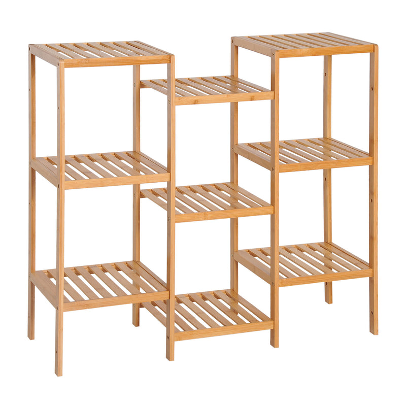 9 Tier Bamboo Storage Rack DIY Plant Stand Storage Holder Home Organizer