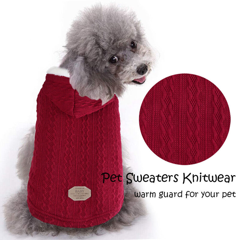 Super Warm Jacket Pet Cold Weather Clothes w/Hooded for Cats / Small Medium Dogs