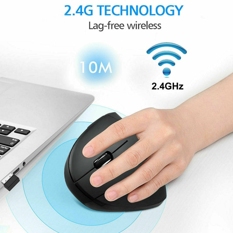 Wireless Ergonomic 2.4GHz Vertical Optical Mouse Design Mice for Laptop Computer