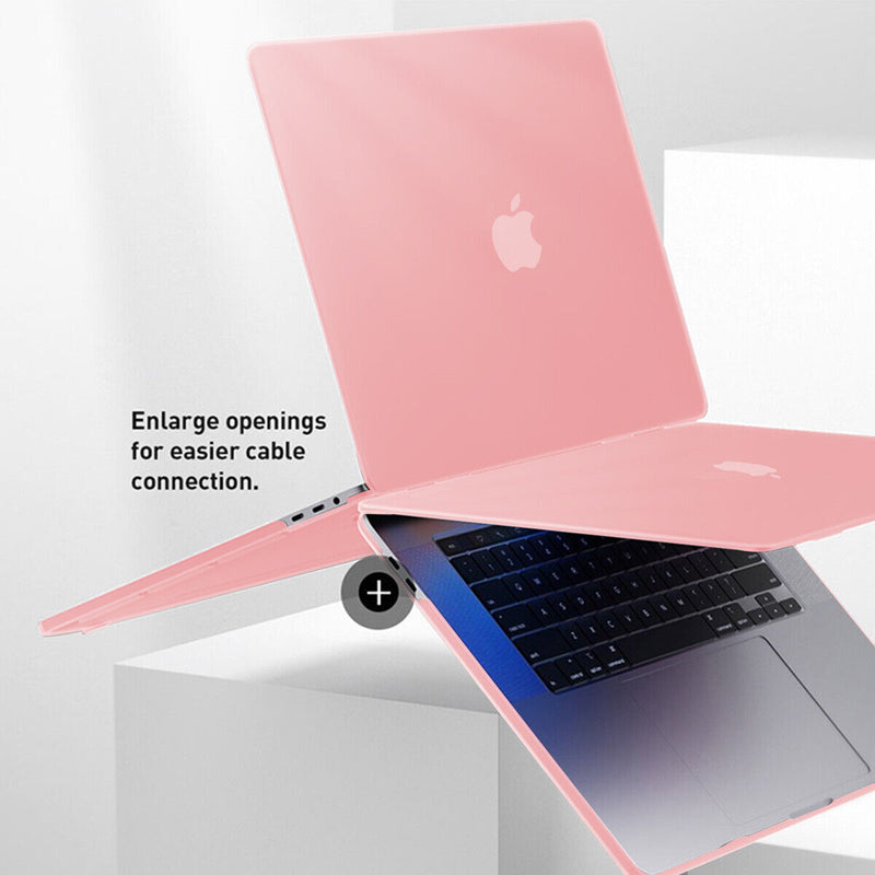 For 2020 MacBook Pro A2289 & A2251 Pink Rubberized Hard Shell+KB Film+LCD Film