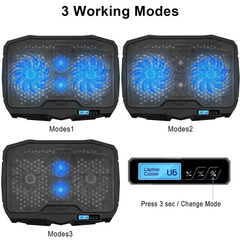 Stable & Sturdy & Silent Laptop Cooling Pad, 4 Heights Adjustment, 2 USB Port CA