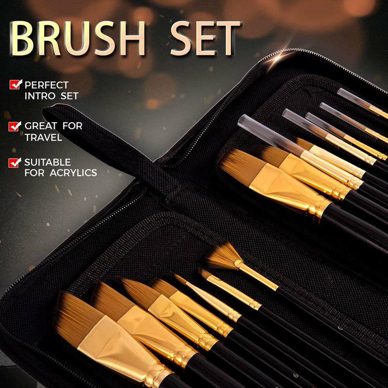 PACKS OF 15 Brown SABLE ARTIST PAINT BRUSH SETS WATERCOLOUR ACRYLIC