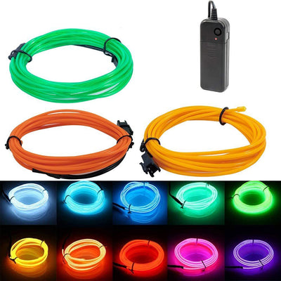 5M EL Wire Flexible LED Neon Strip Rope Light For Garden Car Party Decoration CA