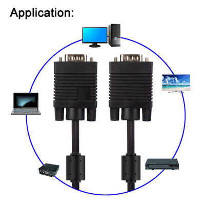 VGA connection cable line male to male FOR computer TV video(6/10/15/25/30ft)