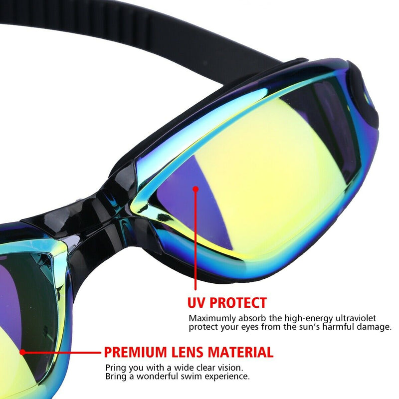 Pro Swimming Goggles No Leaking Anti Fog UV Crystal Clear Vision with Free Case