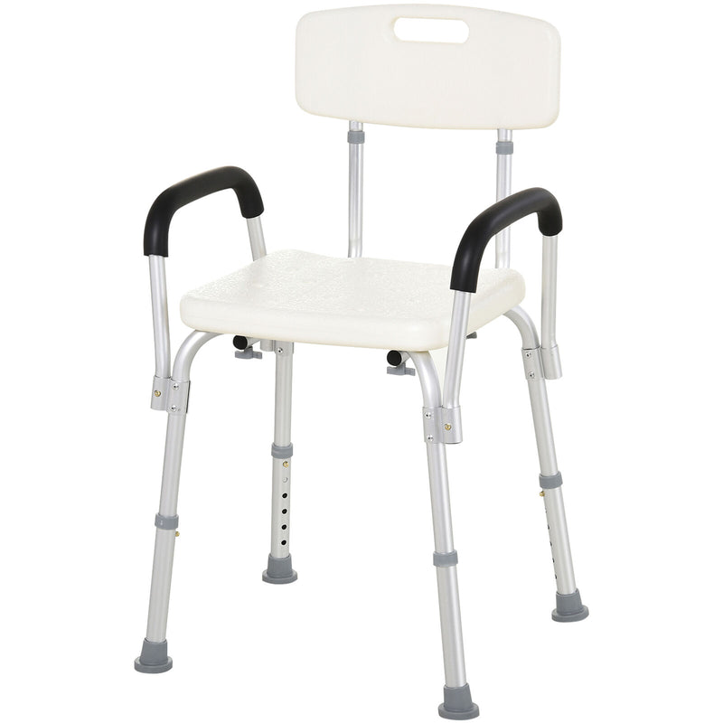 Adjustable Medical Shower Chair Quick Release Bathtub w/ Arm Backrest