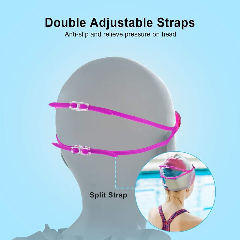 Kids Swim Goggles - UV Protection, Anti-Fog, HD Clear Lenses & Adjustable Strap