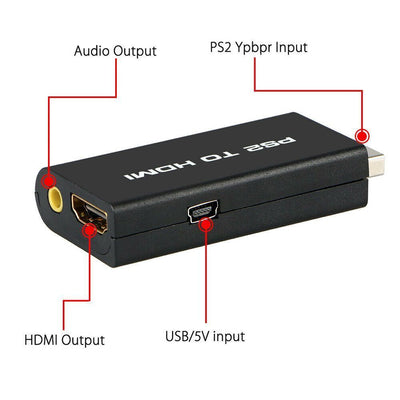 PS2 to HDMI Video Converter Adapter with 3.5mm Audio Output NEW K