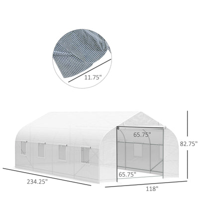 20x10x7ft Walk-in Outdoor Tunnel Greenhouse Portable Backyard Plant Growth Shed