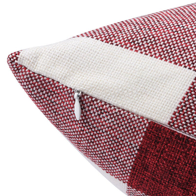 Set of 2 Cotton Linen Classic Red&Black Check Buffalo Plaids Throw Pillow Cases