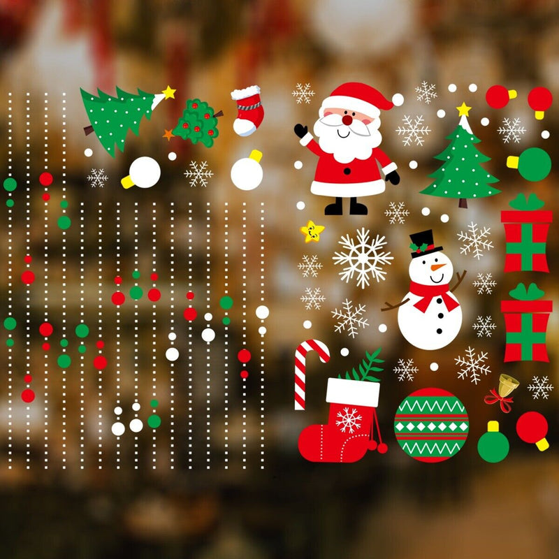 Christmas Removable PVC Window Decals Stickers w/ Xmas Cartoon Pattern [4 style]