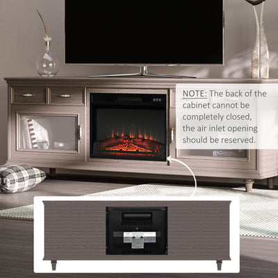 Electric Fireplace Insert, Recessed Fireplace Heater with Realistic Log Flames