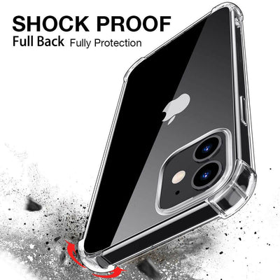 Clear TPU Case+ HD Eye Protection Tempered Glass+ Camera Lens Film for iPhone 12