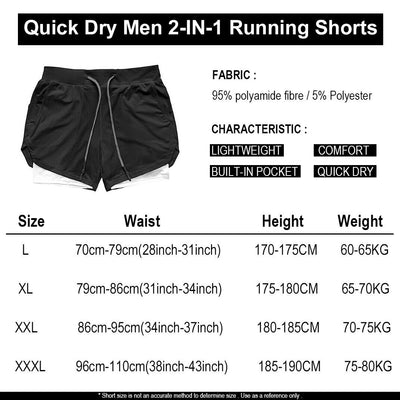 Men's 2 in 1 Running/Gym Shorts & Instant Cooling Towel for Yoga Hiking Summer