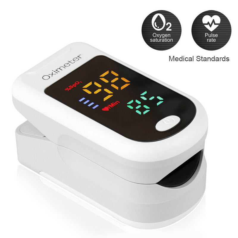 Pulse Oximeter Fingertip Blood Oxygen SpO2 Monitor PR PI Heart Rate w/ Lanyard