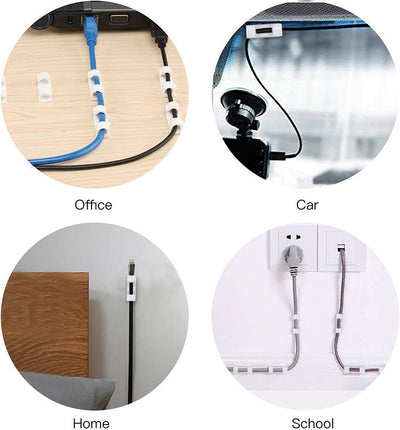 Self Adhesive Cable Management Clips  for TV Laptop Ethernet Cable Home Office