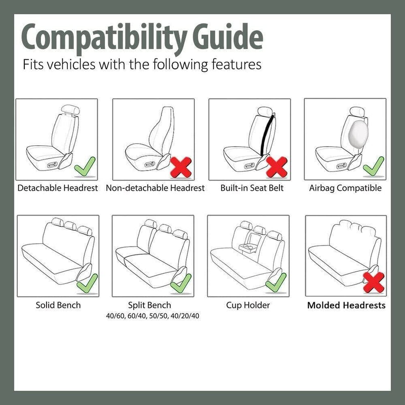 title" content="5 PCS Full Car Seat Cover Set Fits Faux Leather Interior w/Headrest Covers CA"