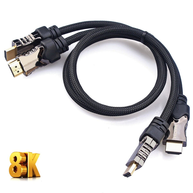 Luxury 2.1 HDMI Cable 8K Ultra High-Speed 48Gbps Lead for Laptop PC HDTV - 1.5FT