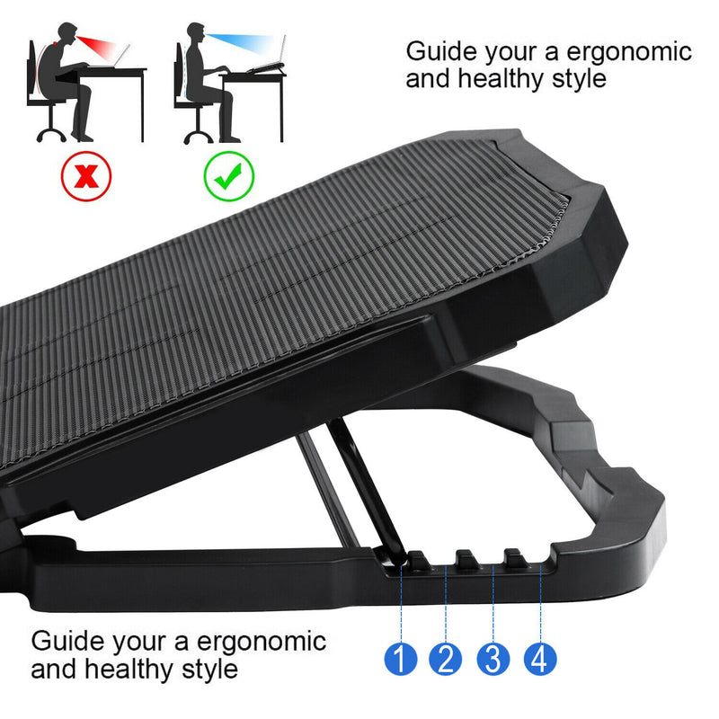 Ultra Quiet Laptop Cooling Pad-4 Speed Adjustable Fans & LCD Temperature Display