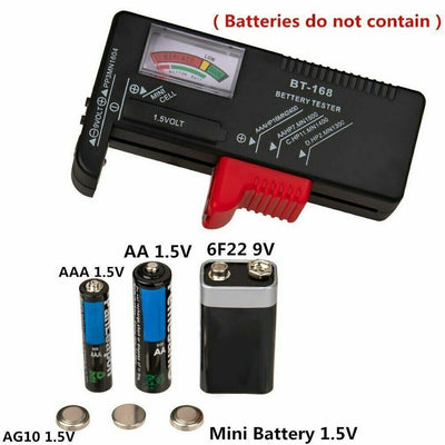 BT-168 Button Cell Battery Power Volt Tester Checker Universal For AA/AAA/C/D/9V