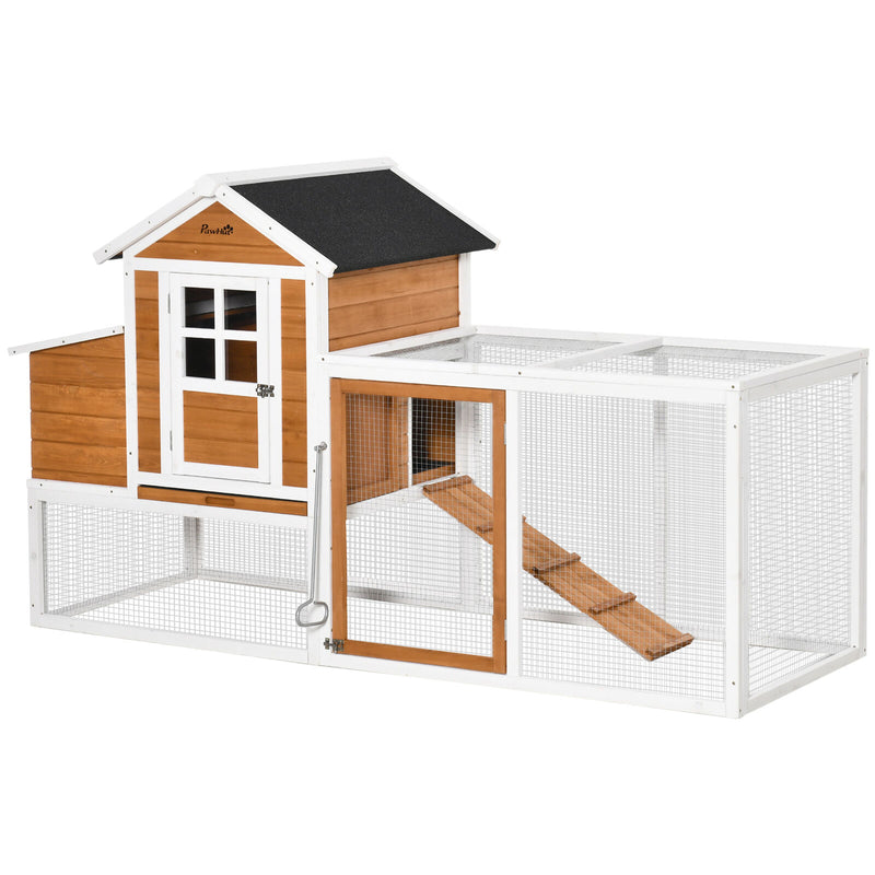 76&quot; Wooden Chicken Coop with Safe Non-Polluting Materials, Poultry Cage 196393071106