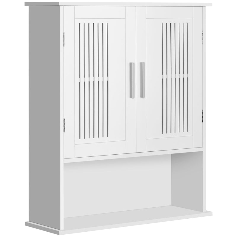 kleankin Wall Mount Bathroom Cabinet, Storage Organizer w/ Cabinet Shelf, White