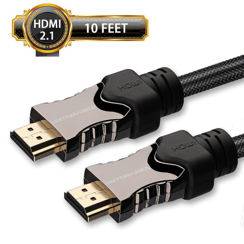 10FT/3M Ultra High Speed PREMIUM Braided UHD 8K HDMI Cable w/HDCP 2.2 eARC HDR