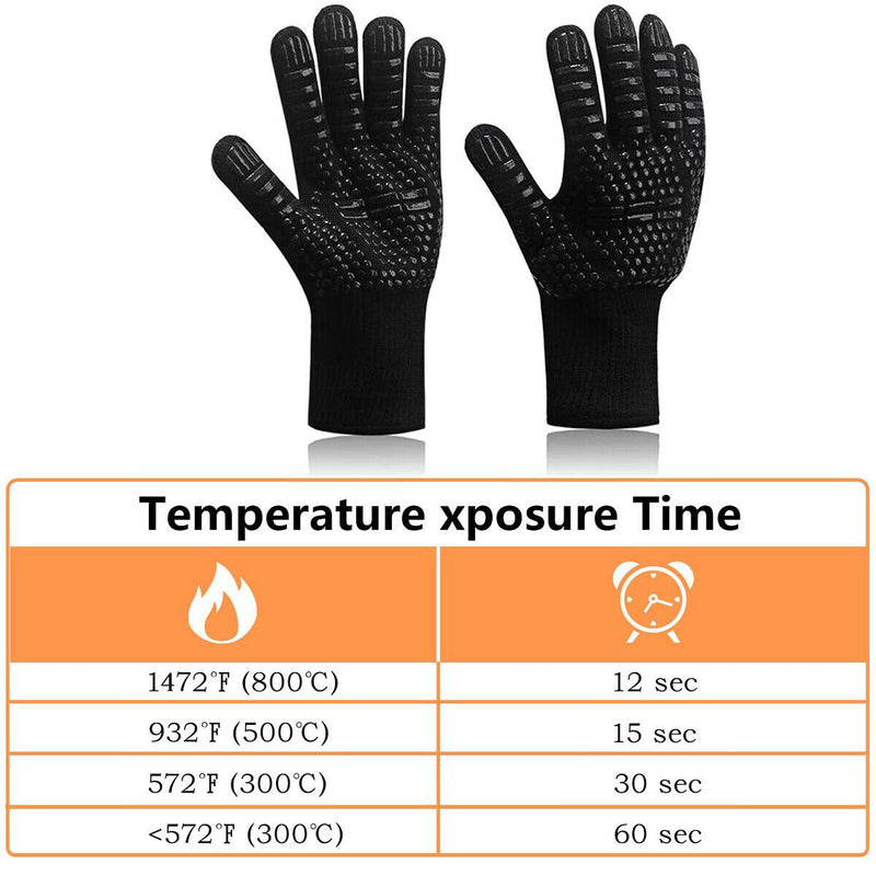 BBQ Gloves, Extreme Heat Resistant Gloves - Up to 1472 ℉/ 800 ℃, Non Slip, Safe