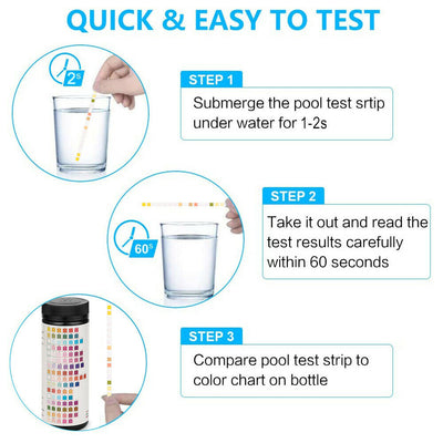 High Sensitivity Water Test Strips - pH, Hardness, Chlorine, Lead, Iron, Copper