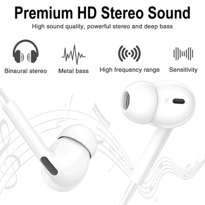 Noise Isolating 3.5MM Stereo Earbuds for iPhone 5 6, iPad Air 1 2 3, iPod Touch