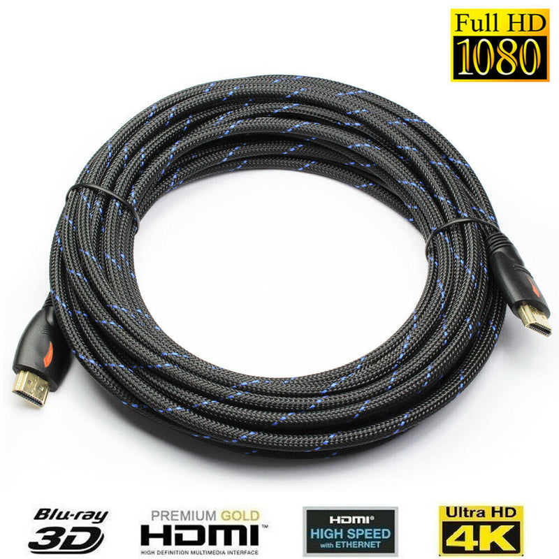 V2.1 8K Premium BRAIDED HDMI Cable Ultra Fast 48Gbps HD UHD Smart HDTV HDR 3D 4K