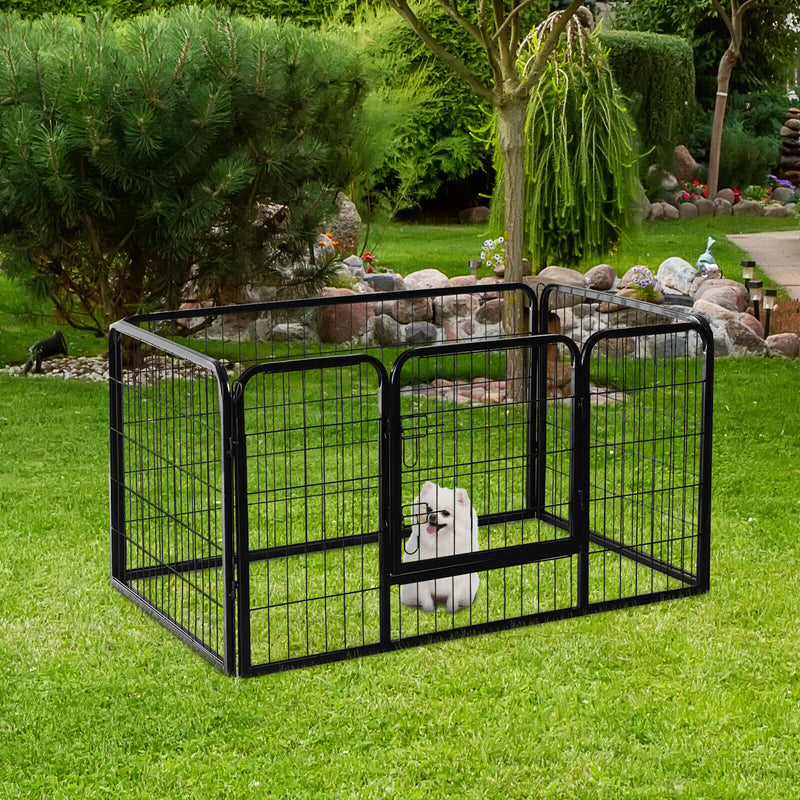 50" 4 Panel Black Pet Playpen  Heavy Duty Puppy Cat Dog Pen Large Iron