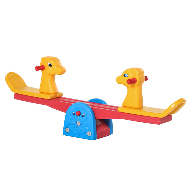 Kids Seesaw Safe Teeter Totter 2 Seats w/ Easy-Grip Handles Indoor Outdoor