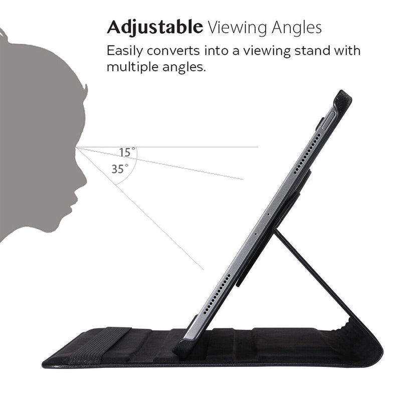 Rotating Multi-Angle Viewing Folio Stand Cover & Matte PET Film for iPad Air 4th