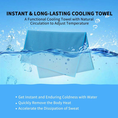 Quick Dry Fitness Ice Cold Towel for Instant Relief Use as Cooling Neck Headband