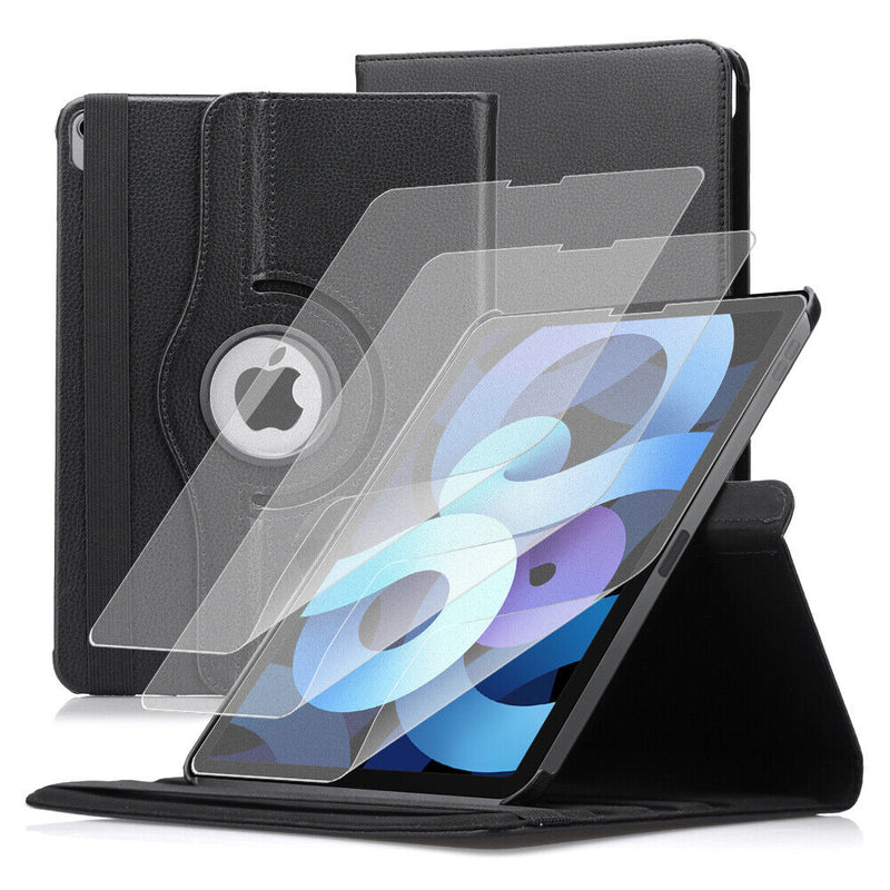 Rotating Multi-Angle Viewing Folio Stand Cover & Matte PET Film for iPad Air 4th