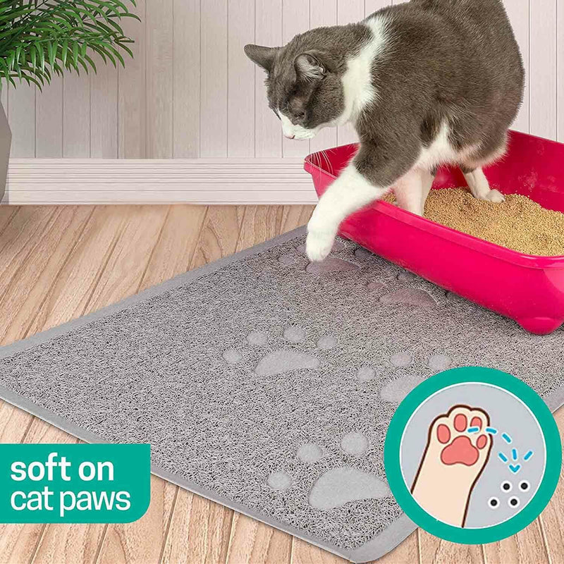 Silicone Absorbent Waterproof Pet Feeding Mat 12"x16" (Paw / Rectangle Shape)