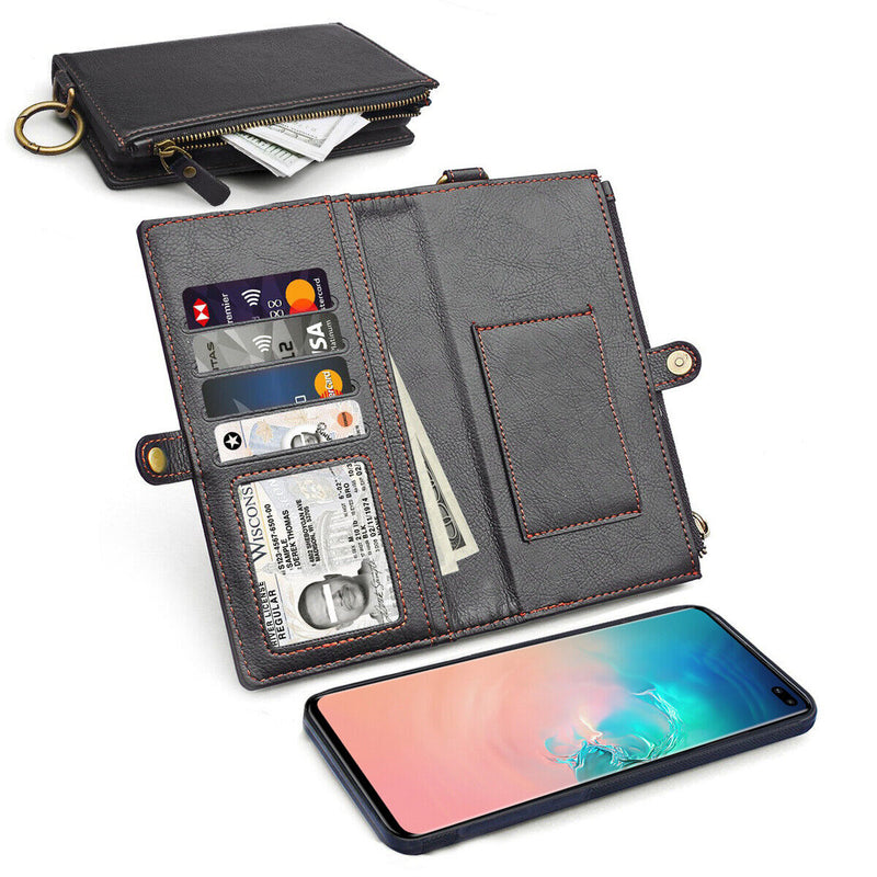 [Magnetic Closure] Folio Flip Leather Case with Card Slot for Galaxy S10 10+ 10e