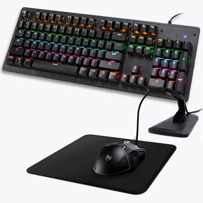 Detachable & Ergonomic Mechanical Keyboard and Mouse Combo RGB Gaming 104 Keys