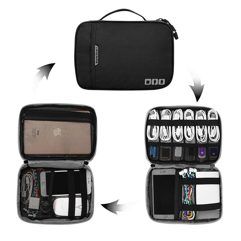 [Large Capacity & Water Resisitent] Portable Electronic Organizer Travel Bag CA