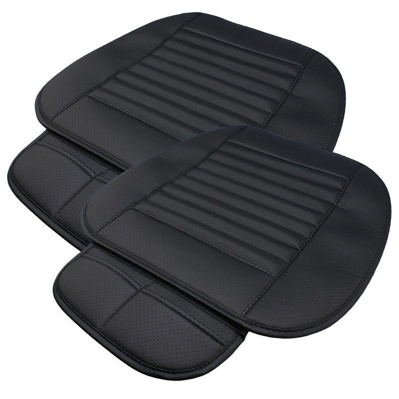 Wrapping Car Front Seat Cushion Cover Pad Mat for Auto with PU Leather(Black)