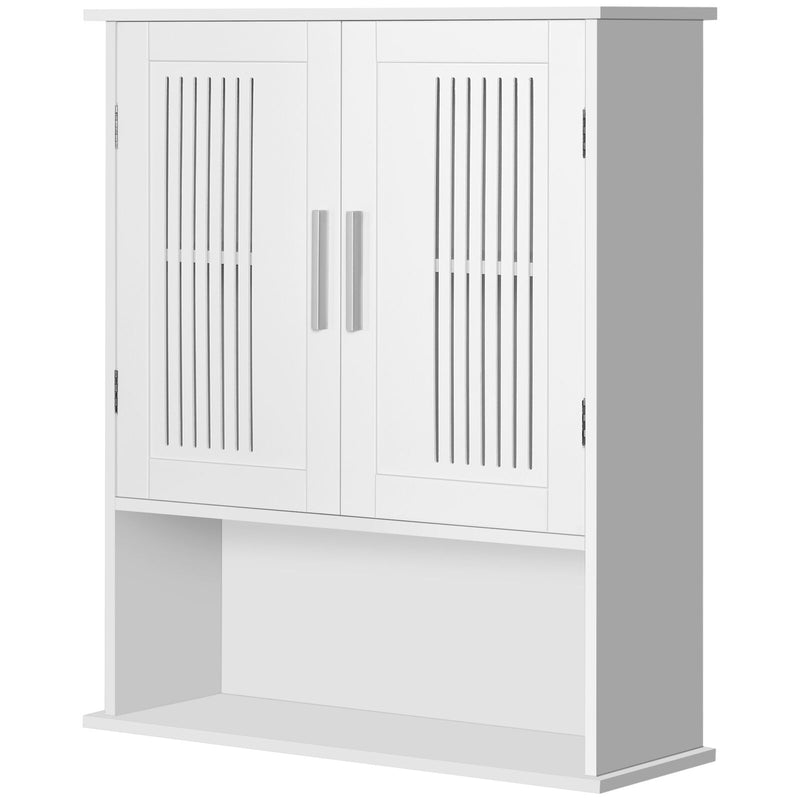 kleankin Wall Mount Bathroom Cabinet, Storage Organizer w/ Cabinet Shelf, White
