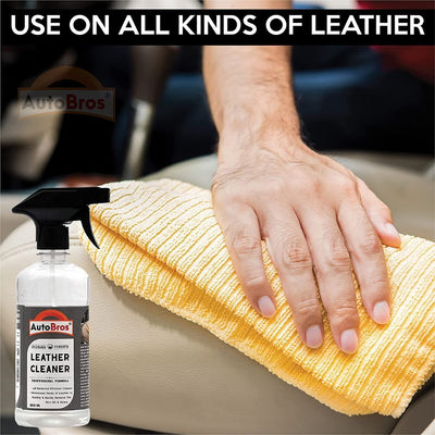 Leather Cleaner Conditioner &amp; Microfiber Cloth Sponge Kit For Multi-Purpose CA