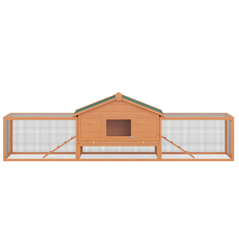 Double Level Rabbit Cage Exclosure w/ Ramp Run, Asphalt Roof for Outdoor Use 700729269978